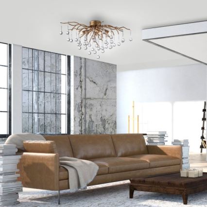 Paul Neuhaus 8090-11 - Żyrandol natynkowy ICICLE 4xG9/40W/230V 30x60 cm mosiądz