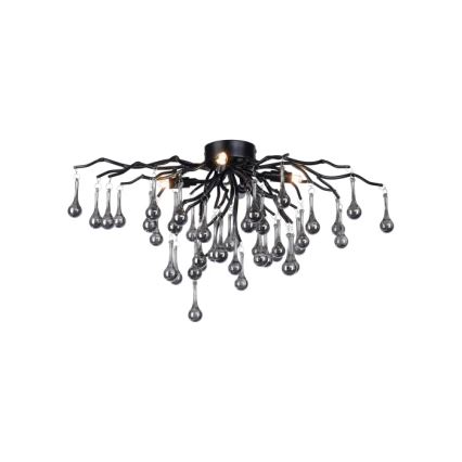 Paul Neuhaus 8090-18 - Przysufitowy żyrandol ICICLE 4xG9/40W/230V 30x60 cm czarny