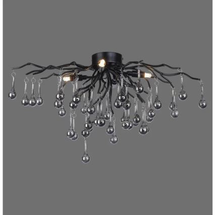 Paul Neuhaus 8090-18 - Przysufitowy żyrandol ICICLE 4xG9/40W/230V 30x60 cm czarny