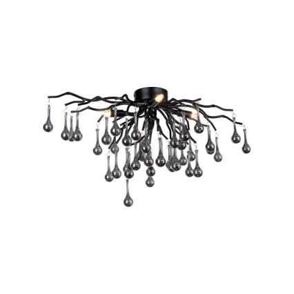 Paul Neuhaus 8090-18 - Przysufitowy żyrandol ICICLE 4xG9/40W/230V 30x60 cm czarny