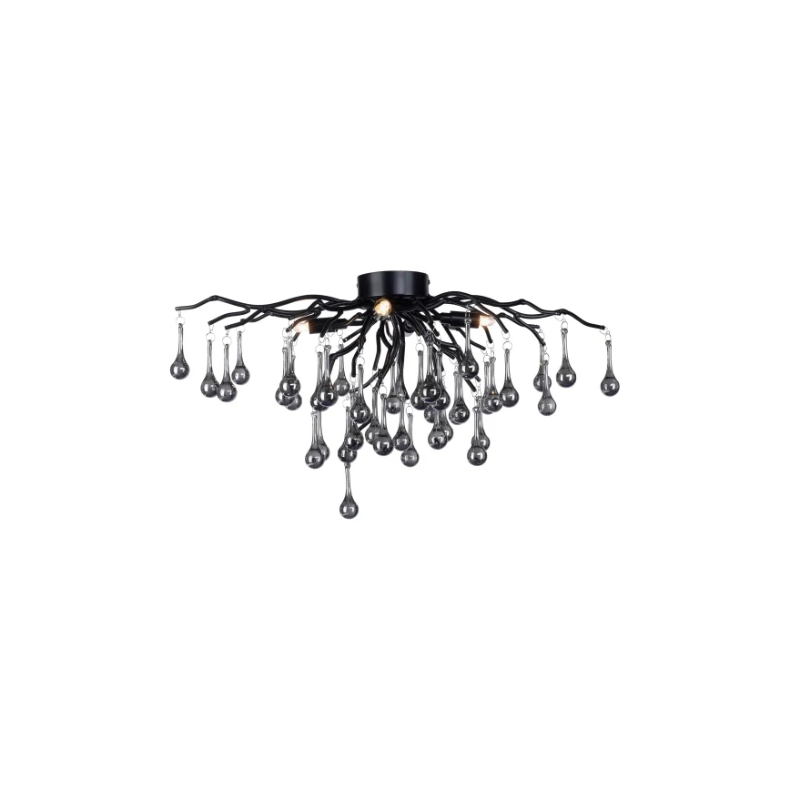 Paul Neuhaus 8090-18 - Przysufitowy żyrandol ICICLE 4xG9/40W/230V 30x60 cm czarny