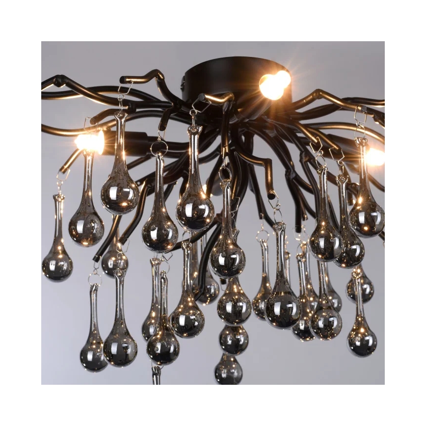 Paul Neuhaus 8090-18 - Przysufitowy żyrandol ICICLE 4xG9/40W/230V 30x60 cm czarny