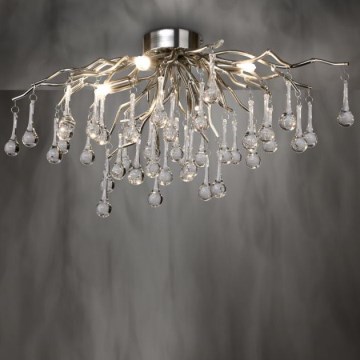 Paul Neuhaus 8090-55 - Żyrandol natynkowy ICICLE 4xG9/40W/230V 30x60 cm chrom błyszczący