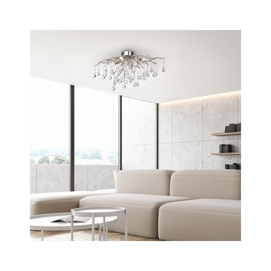 Paul Neuhaus 8090-55 - Żyrandol natynkowy ICICLE 4xG9/40W/230V 30x60 cm chrom błyszczący