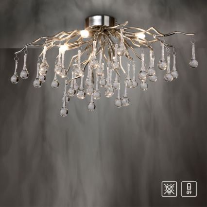Paul Neuhaus 8090-55 - Żyrandol natynkowy ICICLE 4xG9/40W/230V 30x60 cm chrom błyszczący