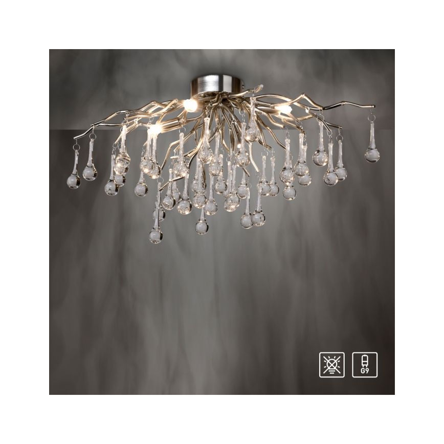 Paul Neuhaus 8090-55 - Żyrandol natynkowy ICICLE 4xG9/40W/230V 30x60 cm chrom błyszczący