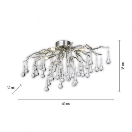 Paul Neuhaus 8090-55 - Żyrandol natynkowy ICICLE 4xG9/40W/230V 30x60 cm chrom błyszczący