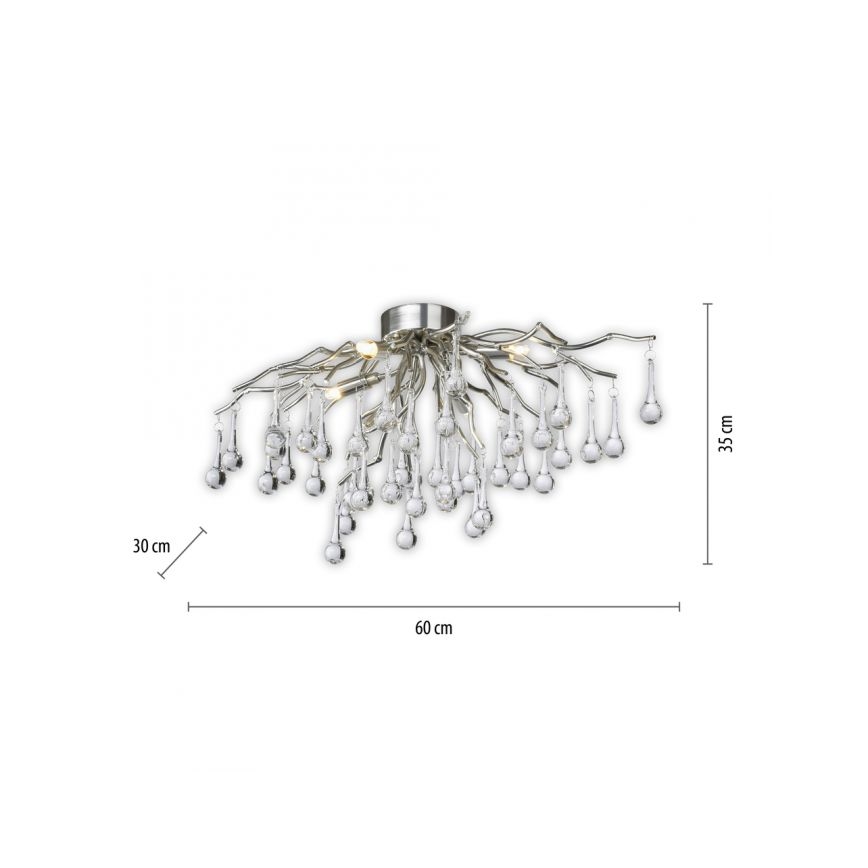 Paul Neuhaus 8090-55 - Żyrandol natynkowy ICICLE 4xG9/40W/230V 30x60 cm chrom błyszczący