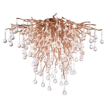 Paul Neuhaus 8091-11 - Żyrandol natynkowy ICICLE 9xG9/40W/230V śr. 50 cm mosiądz