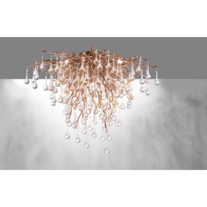 Paul Neuhaus 8091-11 - Żyrandol natynkowy ICICLE 9xG9/40W/230V śr. 50 cm mosiądz