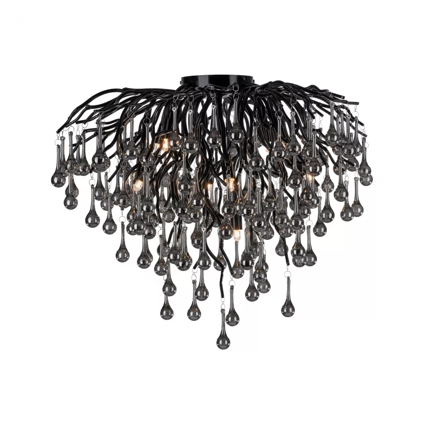 Paul Neuhaus 8091-18 - Przysufitowy żyrandol ICICLE 9xG9/40W/230V Ø 50 cm czarny
