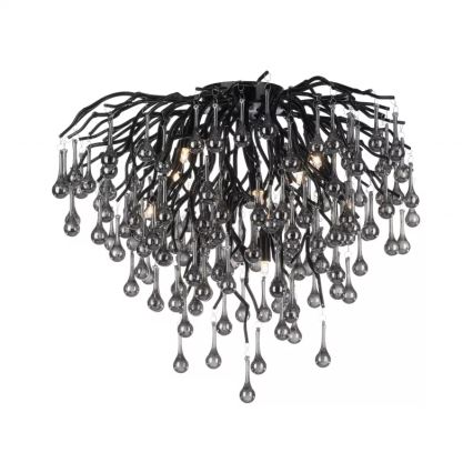 Paul Neuhaus 8091-18 - Przysufitowy żyrandol ICICLE 9xG9/40W/230V Ø 50 cm czarny