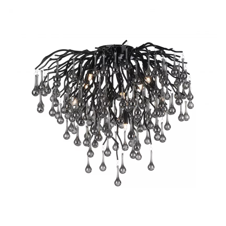 Paul Neuhaus 8091-18 - Przysufitowy żyrandol ICICLE 9xG9/40W/230V Ø 50 cm czarny