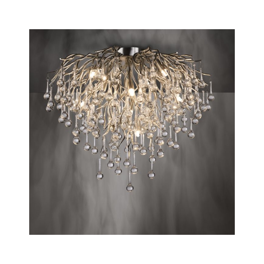 Paul Neuhaus 8091-55 - Żyrandol natynkowy ICICLE 9xG9/40W/230V śr. 50 cm chrom błyszczący