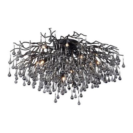 Paul Neuhaus 8092-18 - Przysufitowy żyrandol ICICLE 14xG9/40W/230V Ø 100 cm czarny