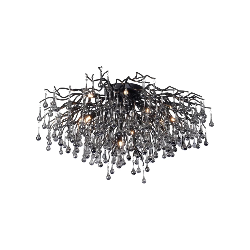 Paul Neuhaus 8092-18 - Przysufitowy żyrandol ICICLE 14xG9/40W/230V Ø 100 cm czarny