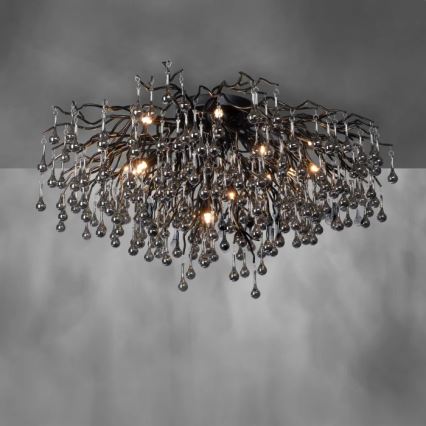 Paul Neuhaus 8092-18 - Przysufitowy żyrandol ICICLE 14xG9/40W/230V Ø 100 cm czarny