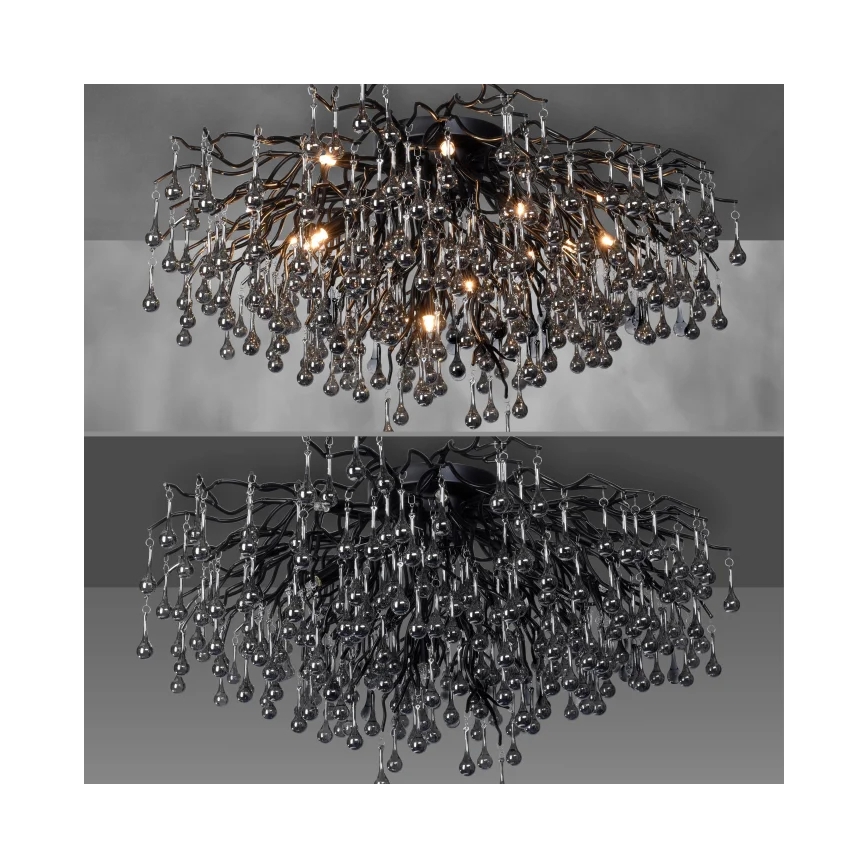 Paul Neuhaus 8092-18 - Przysufitowy żyrandol ICICLE 14xG9/40W/230V Ø 100 cm czarny
