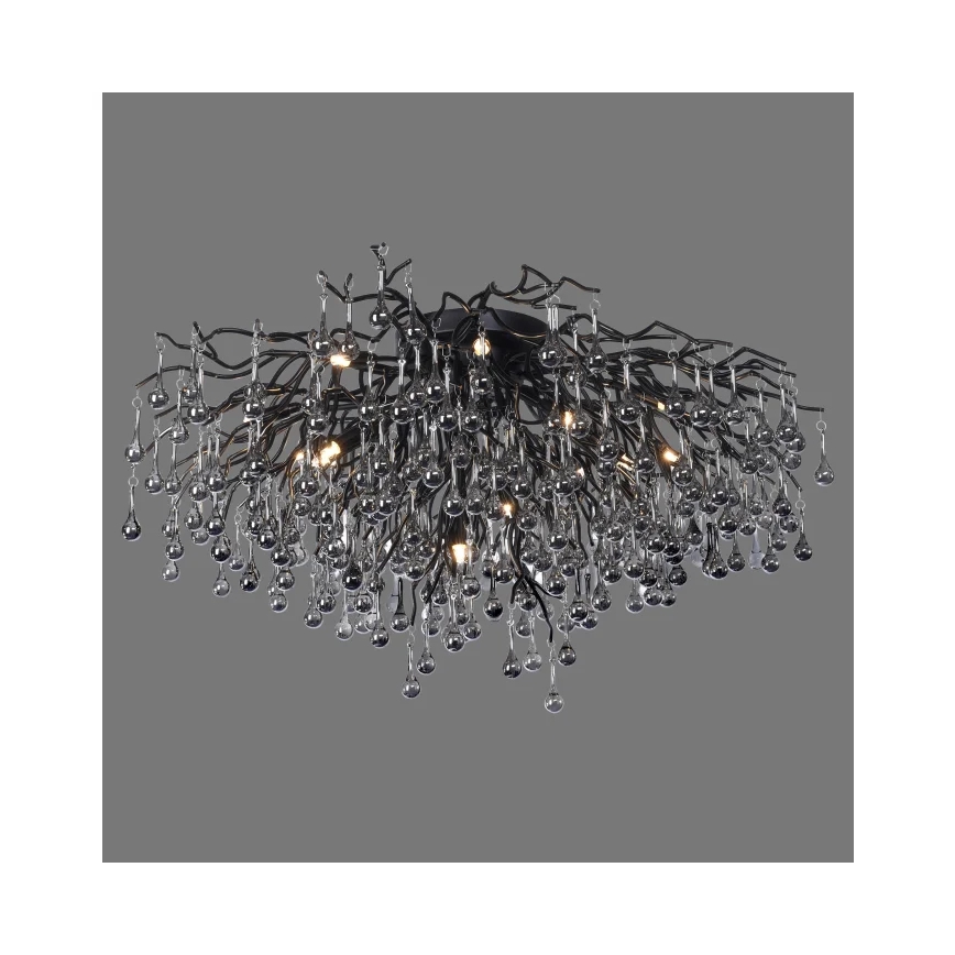 Paul Neuhaus 8092-18 - Przysufitowy żyrandol ICICLE 14xG9/40W/230V Ø 100 cm czarny