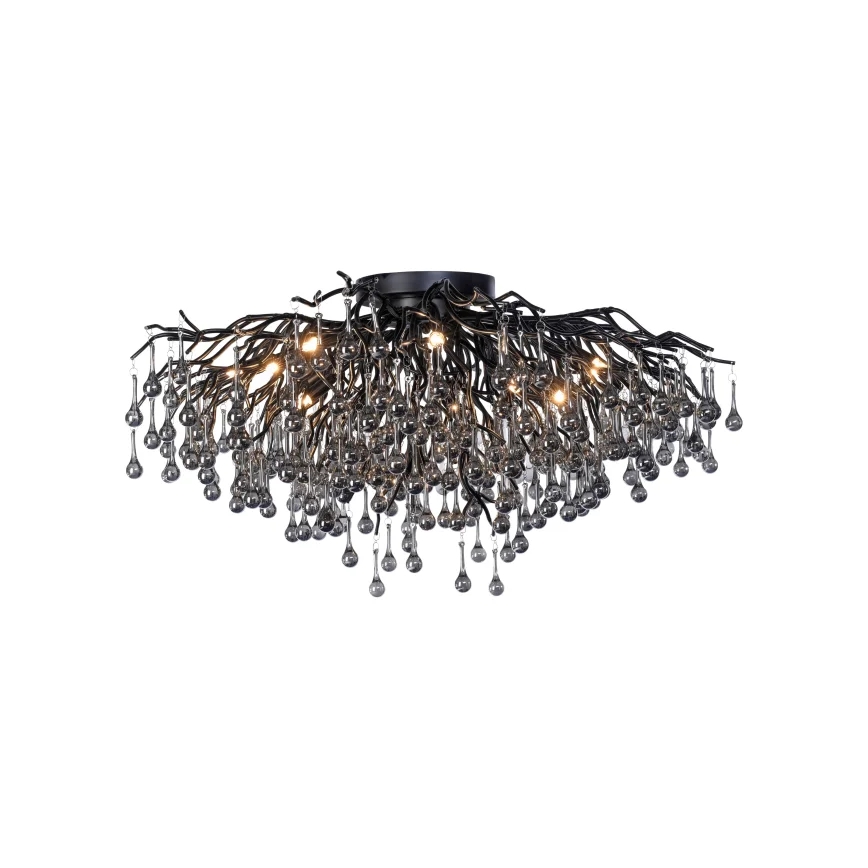 Paul Neuhaus 8092-18 - Przysufitowy żyrandol ICICLE 14xG9/40W/230V Ø 100 cm czarny