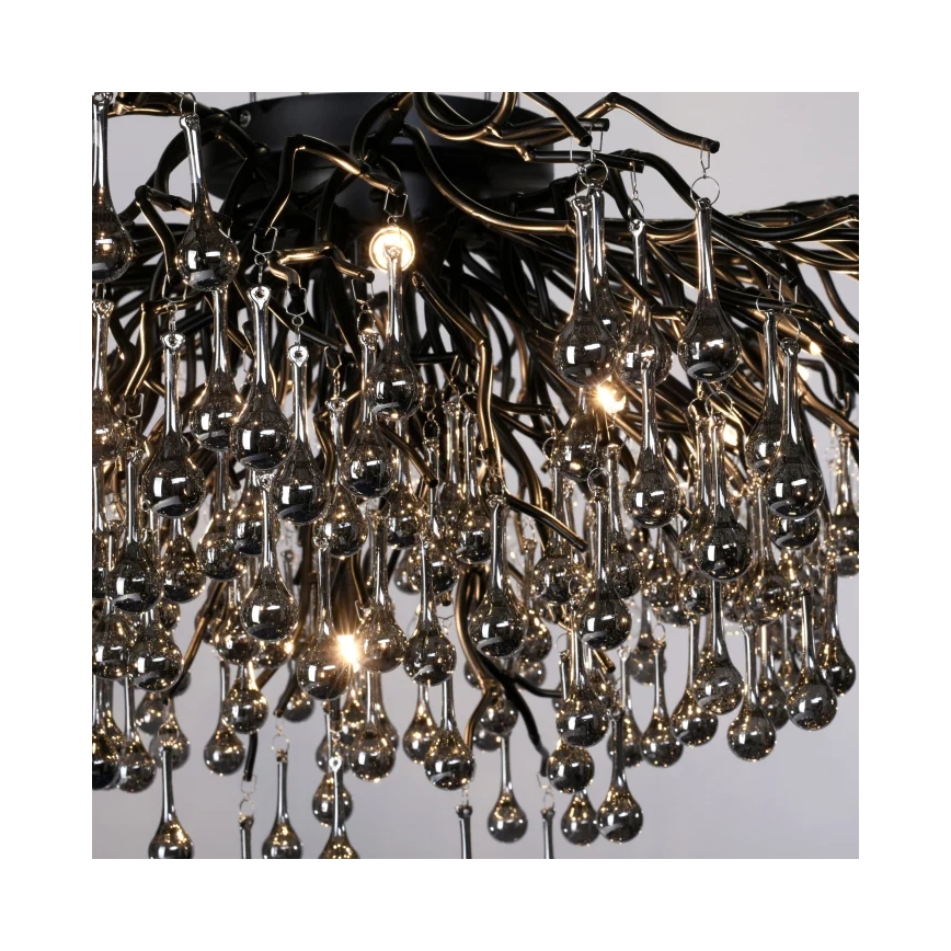 Paul Neuhaus 8092-18 - Przysufitowy żyrandol ICICLE 14xG9/40W/230V Ø 100 cm czarny