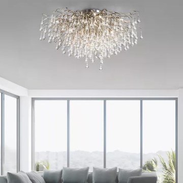 Paul Neuhaus 8092-55 - Przysufitowy żyrandol ICICLE 14xG9/40W/230V średnica 100 cm błyszczący chrom