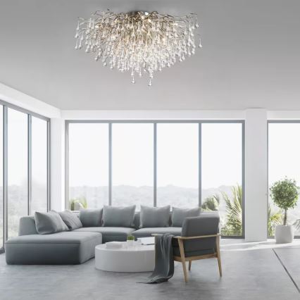 Paul Neuhaus 8092-55 - Przysufitowy żyrandol ICICLE 14xG9/40W/230V średnica 100 cm błyszczący chrom