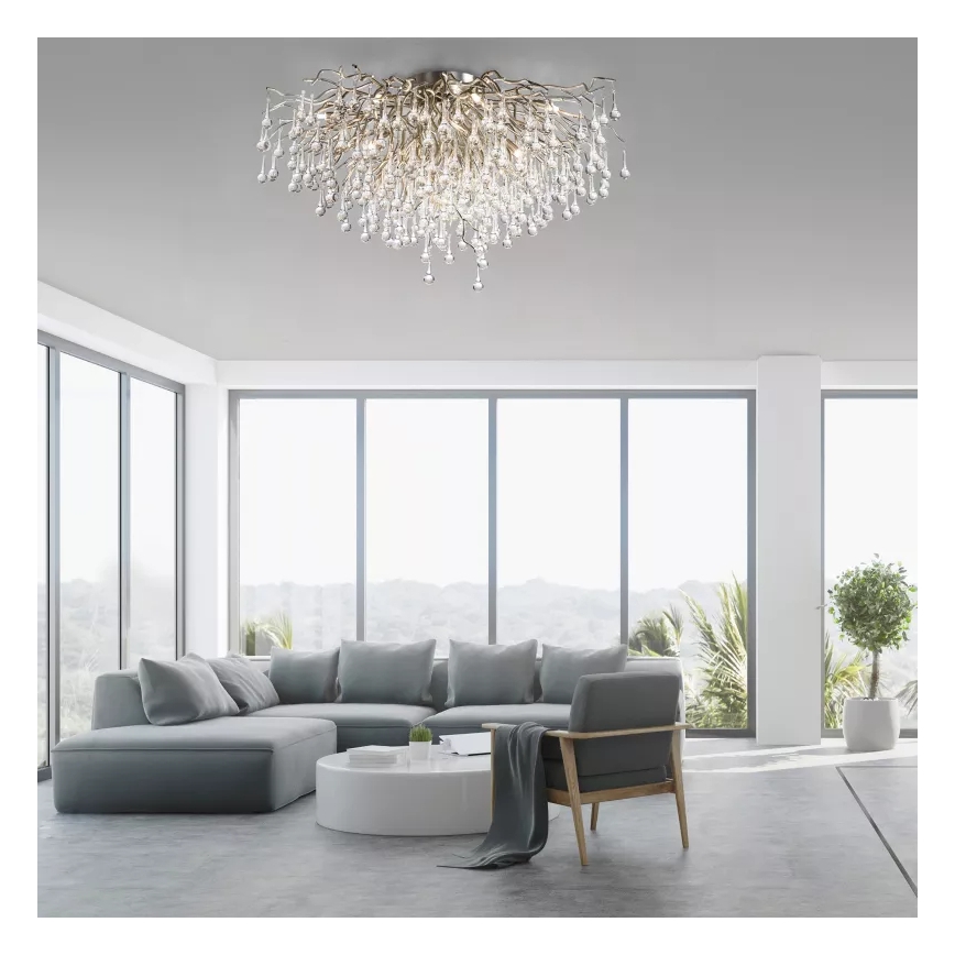 Paul Neuhaus 8092-55 - Przysufitowy żyrandol ICICLE 14xG9/40W/230V średnica 100 cm błyszczący chrom