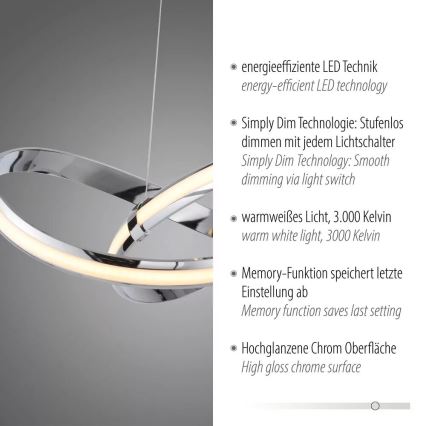 Paul Neuhaus 8291-17 - LED Żyrandol ściemnialny na lince MELINDA LED/30W/230V
