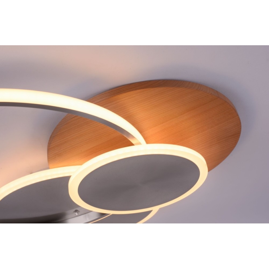 Paul Neuhaus 8328-79 - LED Plafon ściemnialny PALMA LED/50W/230V 2700-5000K sosna + pilot zdalnego sterowania