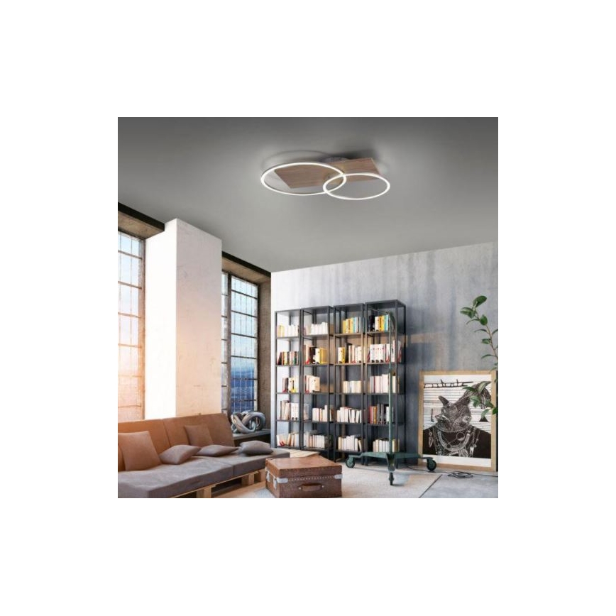 Paul Neuhaus 8329-79 - LED Ściemnialny żyrandol natynkowy PALMA LED/26W/230V 2700-5000K sosna + pilot zdalnego sterowania