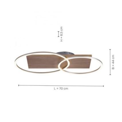 Paul Neuhaus 8329-79 - LED Ściemnialny żyrandol natynkowy PALMA LED/26W/230V 2700-5000K sosna + pilot zdalnego sterowania