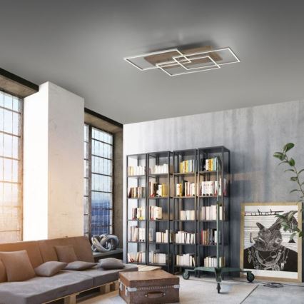 Paul Neuhaus 8330-79 - LED Ściemnialny żyrandol natynkowy PALMA 3xLED/12W/230V sosna + pilot zdalnego sterowania