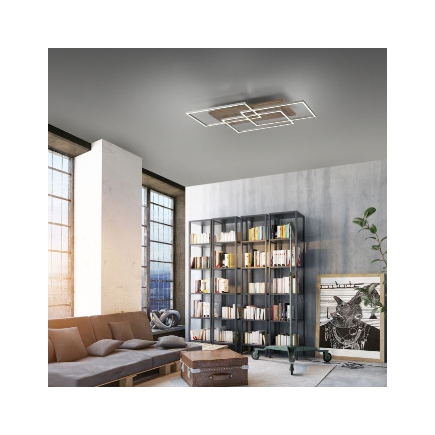 Paul Neuhaus 8330-79 - LED Ściemnialny żyrandol natynkowy PALMA 3xLED/12W/230V sosna + pilot zdalnego sterowania