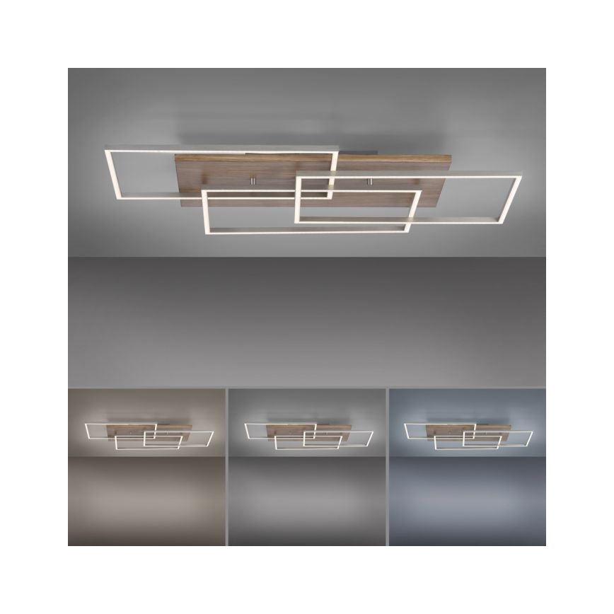 Paul Neuhaus 8330-79 - LED Ściemnialny żyrandol natynkowy PALMA 3xLED/12W/230V sosna + pilot zdalnego sterowania