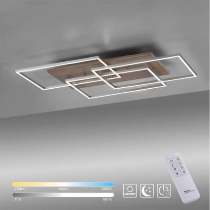 Paul Neuhaus 8330-79 - LED Ściemnialny żyrandol natynkowy PALMA 3xLED/12W/230V sosna + pilot zdalnego sterowania
