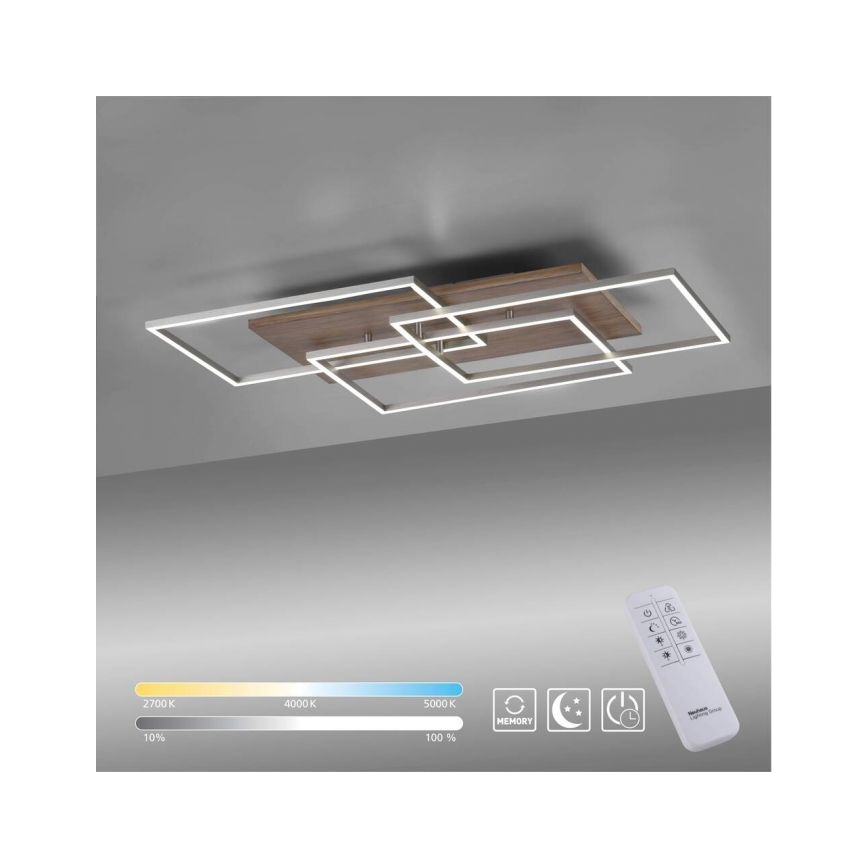Paul Neuhaus 8330-79 - LED Ściemnialny żyrandol natynkowy PALMA 3xLED/12W/230V sosna + pilot zdalnego sterowania