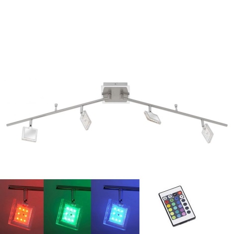 Paul Neuhaus 8644-17 - LED RGB Oświetlenie punktowe DAAN 4xLED/3,7W/230V + zdalne sterowanie
