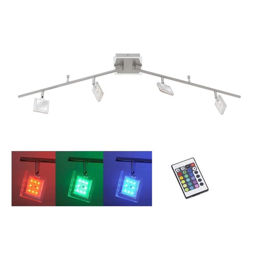 Paul Neuhaus 8644-17 - LED RGB Oświetlenie punktowe DAAN 4xLED/3,7W/230V + zdalne sterowanie