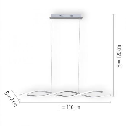 Paul Neuhaus 9142-55 - LED Ściemniany żyrandol na lince POLINA 2xLED/10,2W/230V