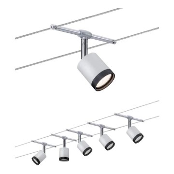 Paulmann 3981 - ZESTAW 5xLED/4W Kompletny system linkowy TUBE 230V matowy chrom/czarny