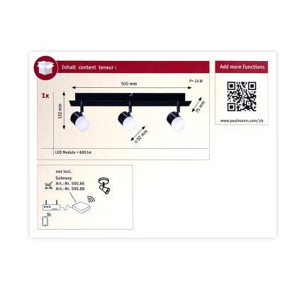 Paulmann 50099 - 3xLED/6,5W Ściemnialny reflektor SMART DEON 230V ZigBee