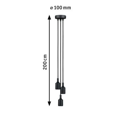 Paulmann 50382 - 3xE27/60W Kabel zasilający KETIL 230V