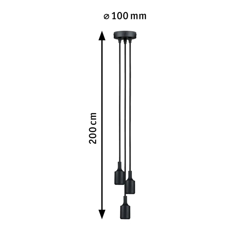 Paulmann 50382 - 3xE27/60W Kabel zasilający KETIL 230V