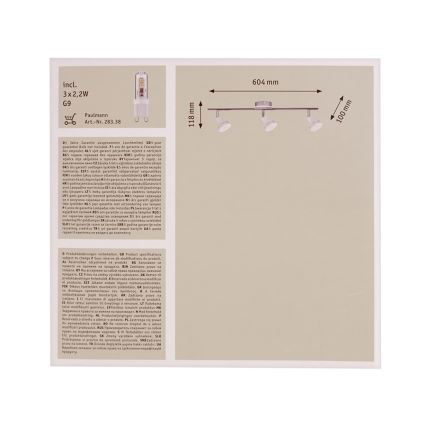 Paulmann 66620 - LED Oświetlenie punktowe DOUBLE 3xG9/2,2W/230V
