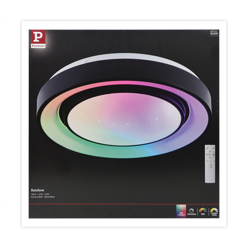 Paulmann 70544 - LED RGBW/22W Ściemniany plafon RAINBOW 230V 3000-6500K + pilot