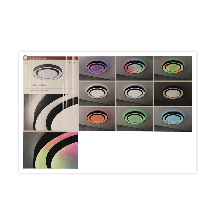 Paulmann 70545 - LED RGBW/38,5W Ściemniany plafon RAINBOW 230V 3000-6500K + pilot