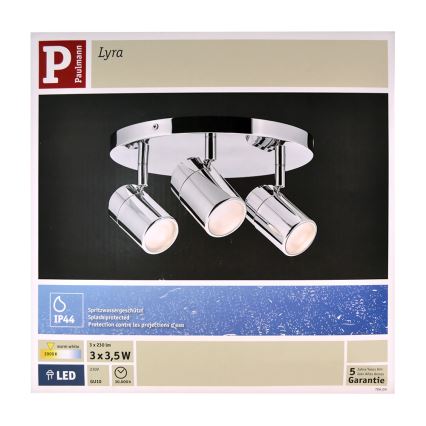 Paulmann 70609 - LED Oświetlenie łazienkowe punktowe LYRA 3xGU10/3,5W/230V IP44