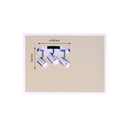 Paulmann 70609 - LED Oświetlenie łazienkowe punktowe LYRA 3xGU10/3,5W/230V IP44