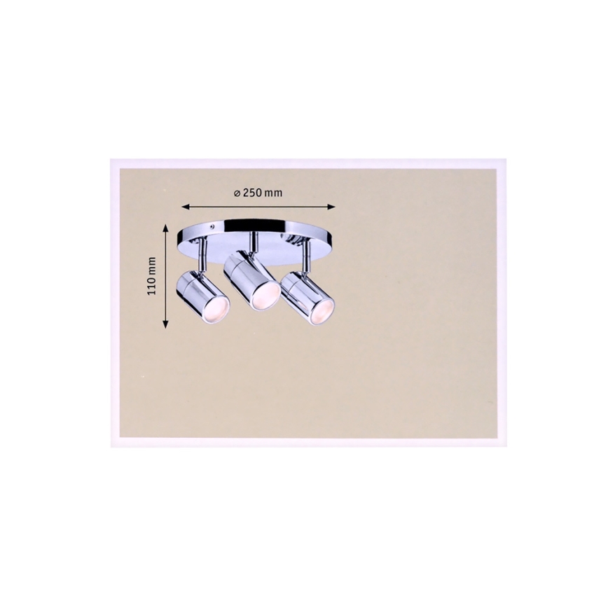 Paulmann 70609 - LED Oświetlenie łazienkowe punktowe LYRA 3xGU10/3,5W/230V IP44